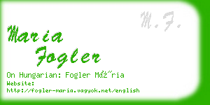 maria fogler business card